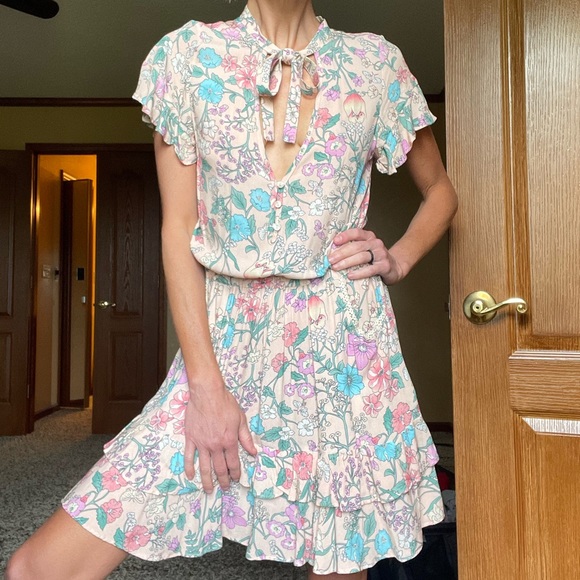 SOLD—-Spell & The Gypsy Floral Frill Dress XS, EEUC - Picture 16 of 16